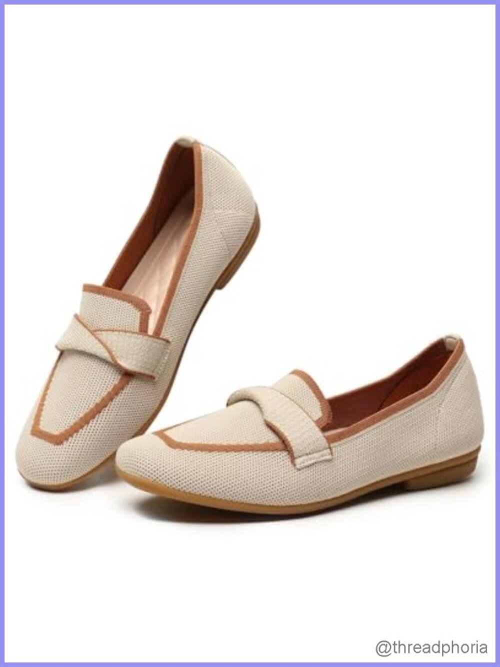Women's Slip-On Penny Loafers Knit Dress Flats Comfortable Walking Shoes